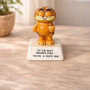 Vintage Garfield Enesco Figurine – Best Grandpa Ever – 1978 (Repaired)